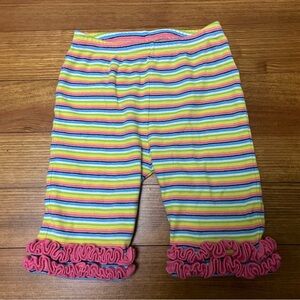 Hanna Andersson Multicolor Striped Organic Cotton Ruffle Pants Sz 80cm 18-24 Mon